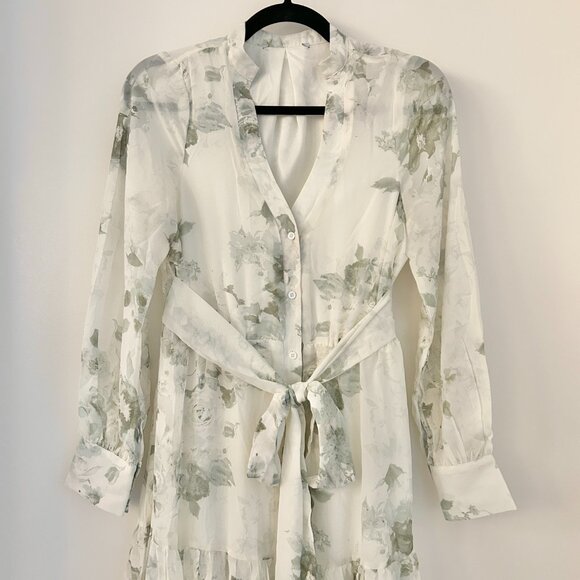 Baltic Born Lizette Maxi Dress in White Green Sage Floral Size S NWOT - Picture 5 of 10